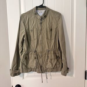 Tommy Hilfiger Safari Cargo Jacket Size Medium Olive Green Military Style
